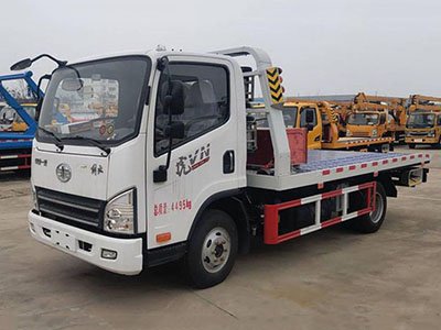 国六解放J6F一拖二蓝牌清障车