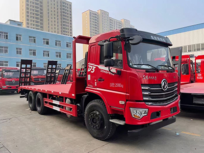 国六东风D3后八轮平板运输车
