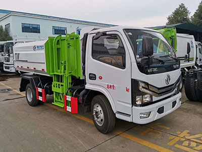 国六东风多利卡5方挂桶垃圾车